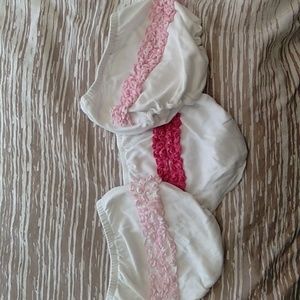 3 pack cute as buttons ruffled baby bloomers 18 months pink and white